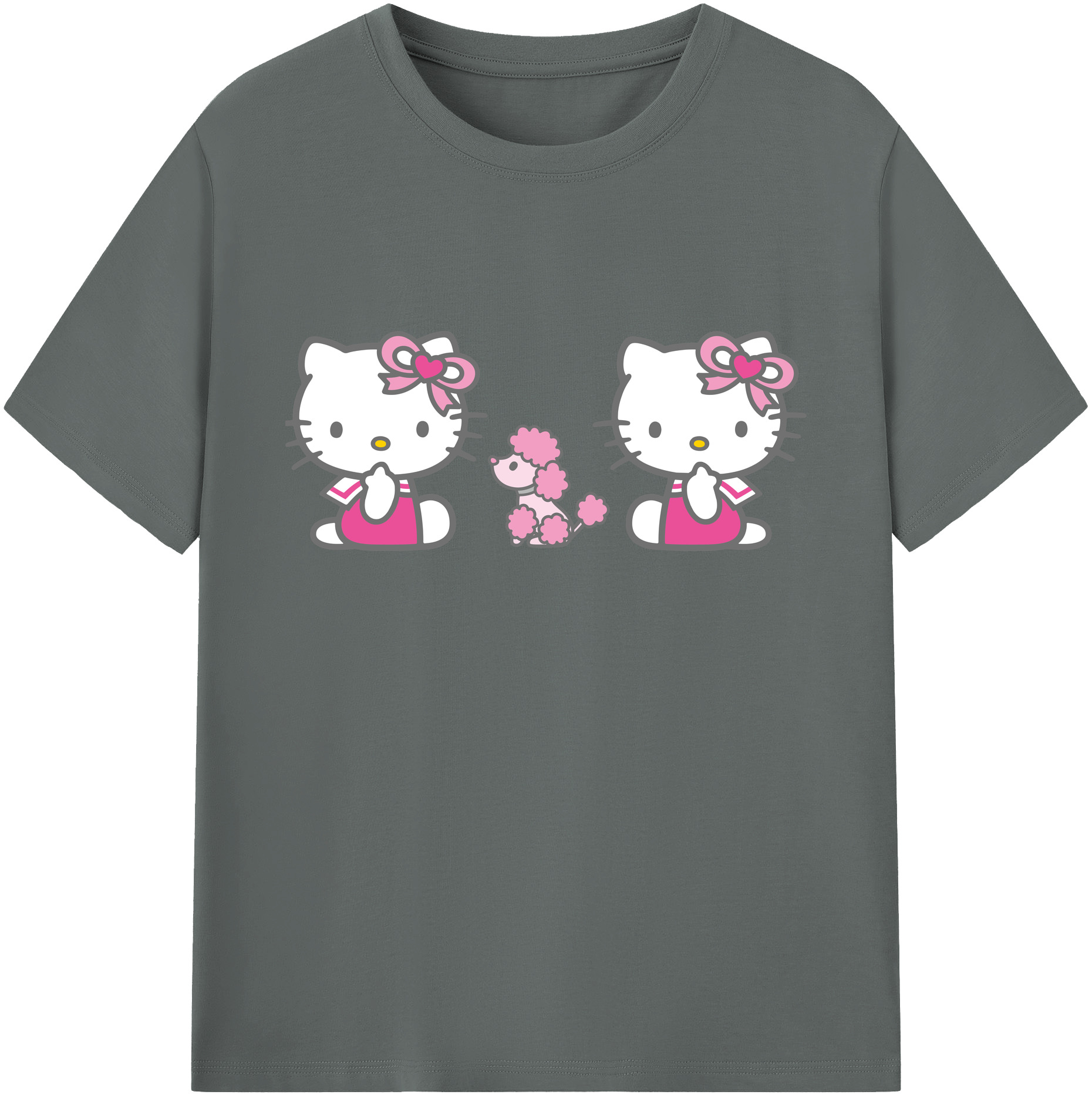 （画像用） Hello Kitty ハローキティ 綿100％ メンズ半袖Tシャツ｜肌触りやわらか＆通気性